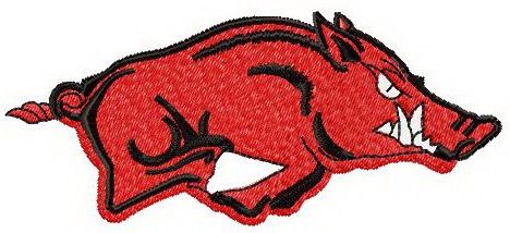 Arkansas Razorbacks logo 2 machine embroidery design