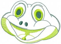 Lächelnder Frosch, kostenloses Stickdesign