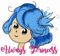 Always princess embroidery design