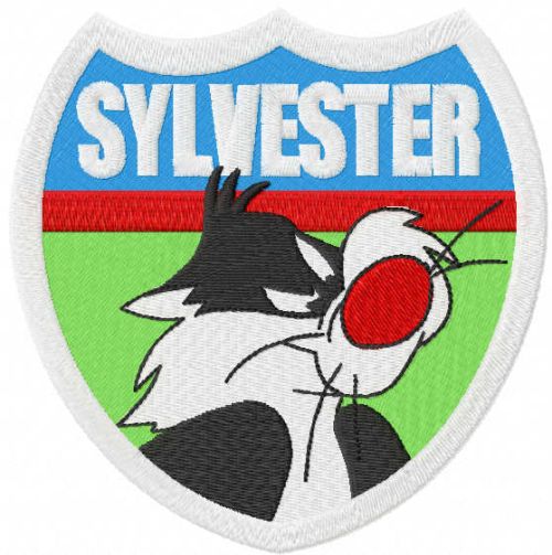 Sylvester badge embroidery design