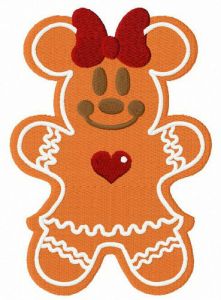 Gingerbread Minnie Mouse embroidery design