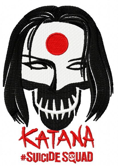 Suicide Squad Katana machine embroidery design