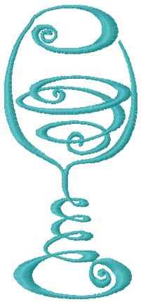 Wineglass free embroidery design 7