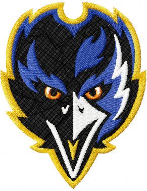 Baltimore Ravens eagle face machine embroidery design