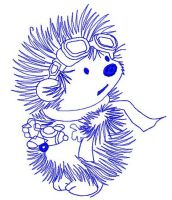 Hedgehog pilot 3 embroidery design