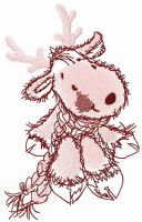 Young deer sits and waits embroidery design