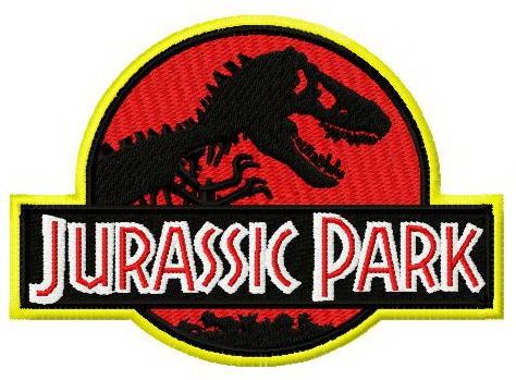 Jurassic Park logo machine embroidery design
