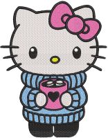 Hello kitty warm vibes embroidery design