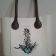 Beach bag with vintage anchor and flowers embroidery design
