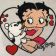 Betty Boop with dog design embroidered