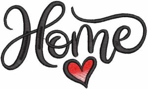 Home heart embroidery design