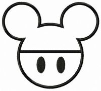 Mickey emblem applique embroidery design