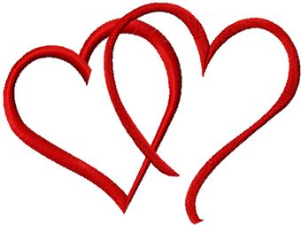 Valentine's Day Two Hearts machine embroidery design