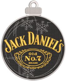 Jack Daniels Chrsitmas ball embroidery design