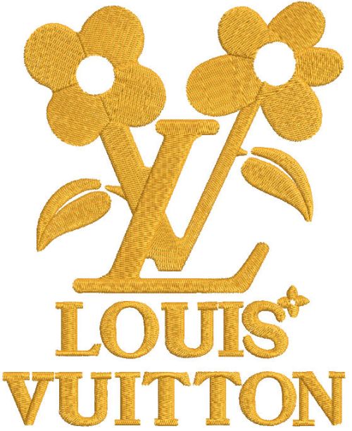 Gold louis vuitton embroidery design