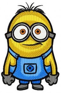 Minion confused embroidery design
