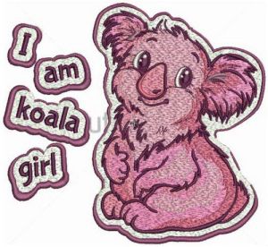 I'm koala girl embroidery design
