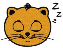 Cat sleepy face embroidery design