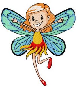 Summer time fairy embroidery design