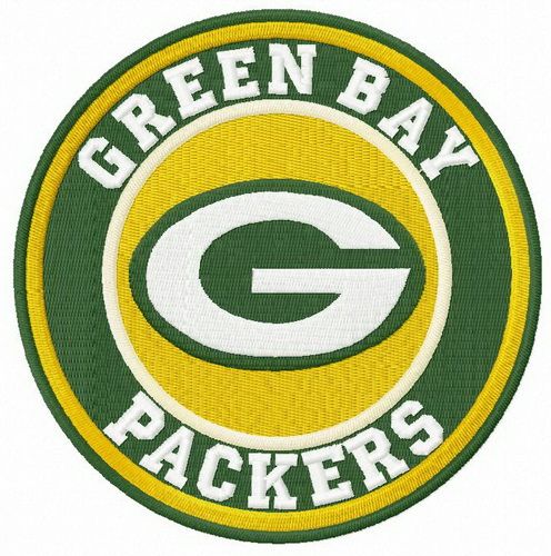 Green Bay Packers round logo machine embroidery design