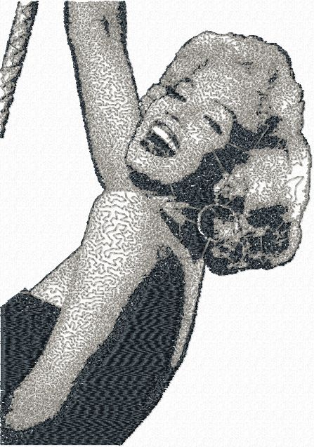 Marilyn Monroe photo machine embroidery design