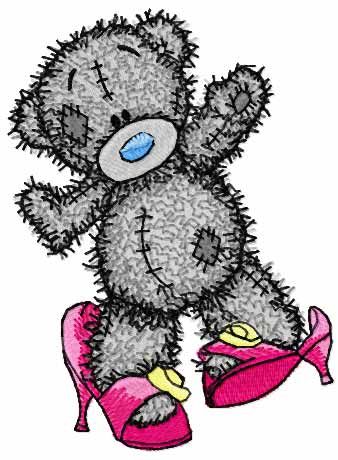 Teddy Bear getting ready party embroidery design
