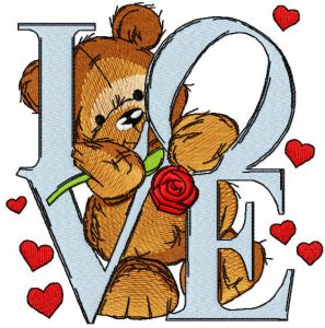 Declaration of love embroidery design