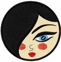 Nesting doll face embroidery design