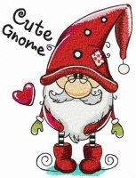 Cute gnome embroidery design