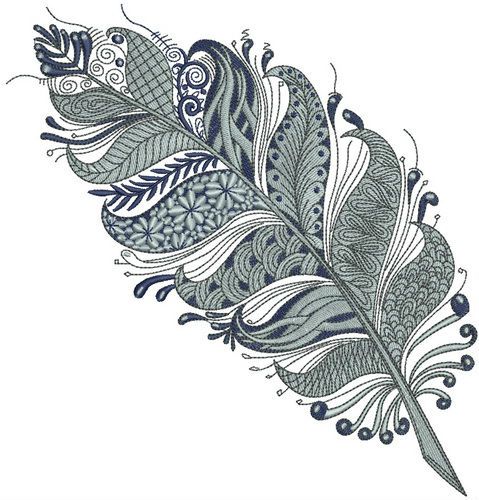 Gorgeous feather machine embroidery design
