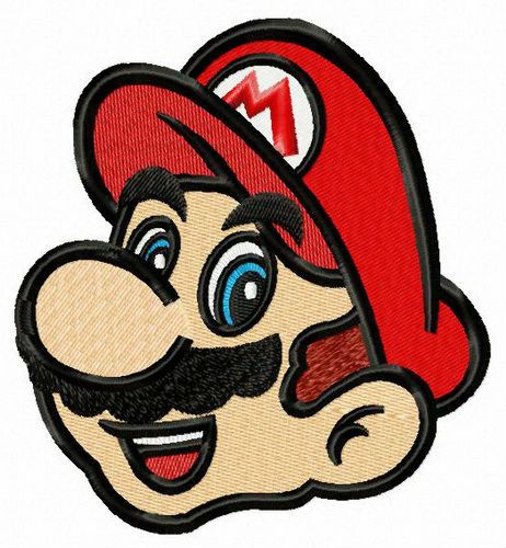 Mario face machine embroidery design