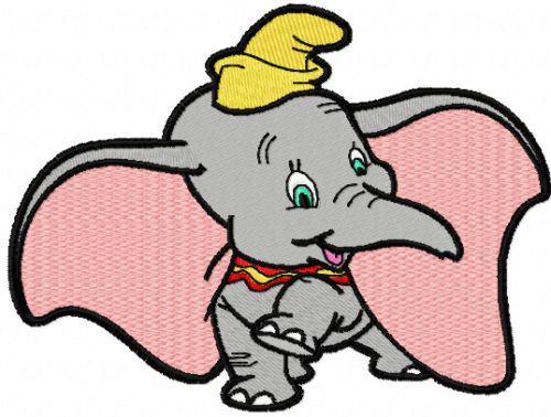 Dumbo dancing machine embroidery design