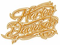 H-D alternative wordmark logo embroidery design