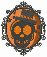 Halloween portrait embroidery design