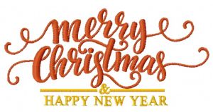 Merry Christmas and Happy New Year 2 embroidery design