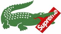 Lacoste supreme logo embroidery design
