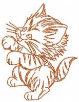 Desenho de bordado grátis de gato dançando