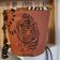 Stylish leather basket with walking tribal embroider design