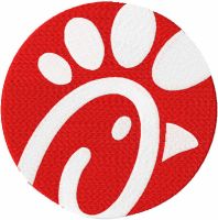 Chick fil a modern logo embroidery design