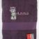 Purple bath towel embroidered with cute blue nose bear