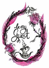 Be my guest embroidery design