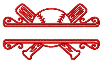 Baseball spirit machine embroidery design