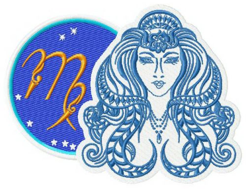 Zodiac sign Virgo 3 machine embroidery design