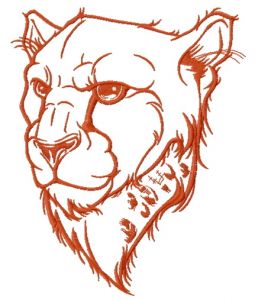 Angry cheetah embroidery design