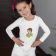Embroidered long sleeve tee featuring a little girl posing at her house
