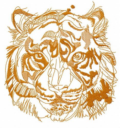 Tiger muzzle machine embroidery design