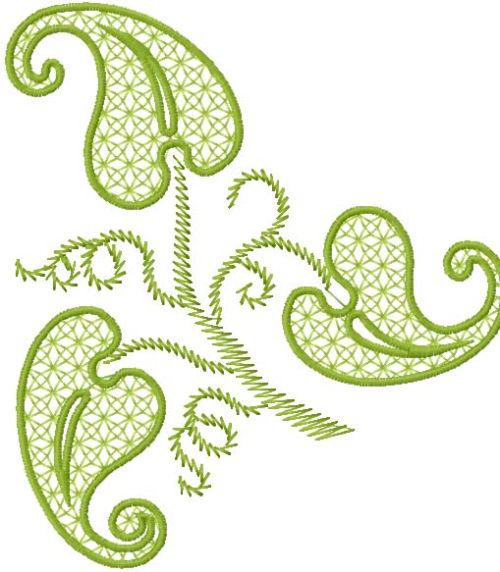 Leaves free machine embroidery design