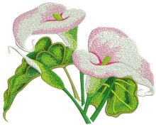 Two arum lilies embroidery design