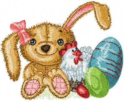 Easter Bunny machine embroidery design