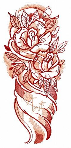 Wrapped roses machine embroidery design